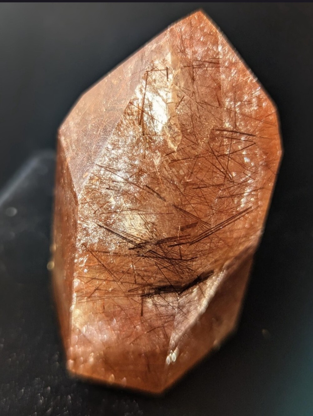 Gem Quality Polished Rutilated Rose Quartz Point - Picture 8 of 11